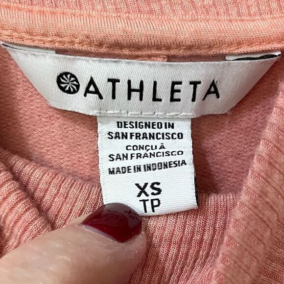 ATHLETA Apollo Crewneck Sweatshirt Conch Heathered Pink Women’s Size XS - Picture 8 of 11